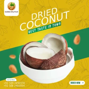 Golden Dry Fruit Dried Coconut – Fresh, Healthy Khushk Nariyal for Snacking & Cooking with Nationwide Delivery in Pakistan