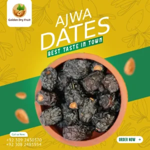 Buy Platinum Class Ajwa Dates from Golden Dry Fruit – premium quality, fresh, and nutrient-rich khajoor with authentic Saudi origin taste in Pakistan.