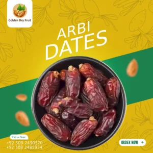 Buy premium Arbi Dates (Arabic Khajoor) from Golden Dry Fruit – soft, naturally sweet, and rich in nutrients, perfect for daily health and Ramadan.