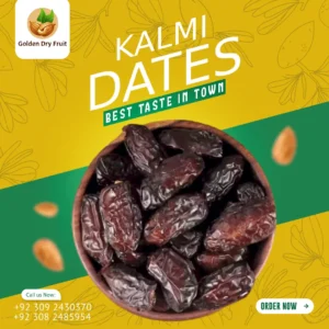 Buy Kalmi Dates online in Pakistan from Golden Dry Fruit – soft, nutritious, and premium Madina khajoor with fast delivery across Pakistan.