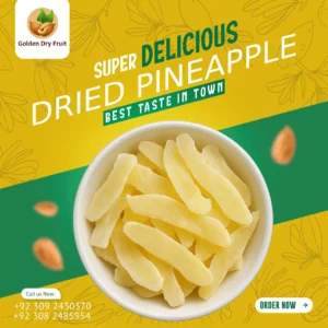 Golden Dry Fruit Dried Pineapple – Sweet, Chewy, and Nutritious Khushk Ananas Snack with Fast Delivery in Pakistan