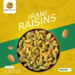 Golden Dry Fruit Irani Raisins – Soft, Sweet, and Seedless Premium Quality Kishmish for Pakistani Snacks, Desserts, and Cooking